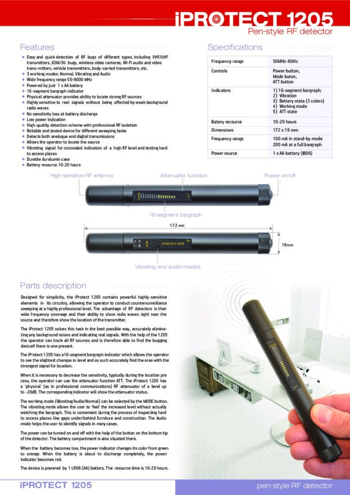 iProtect 1205 Специфікація