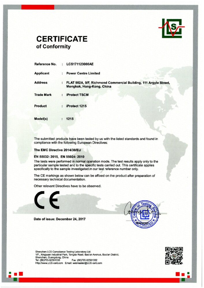 iPROTECT 1215 Сертифікат CE